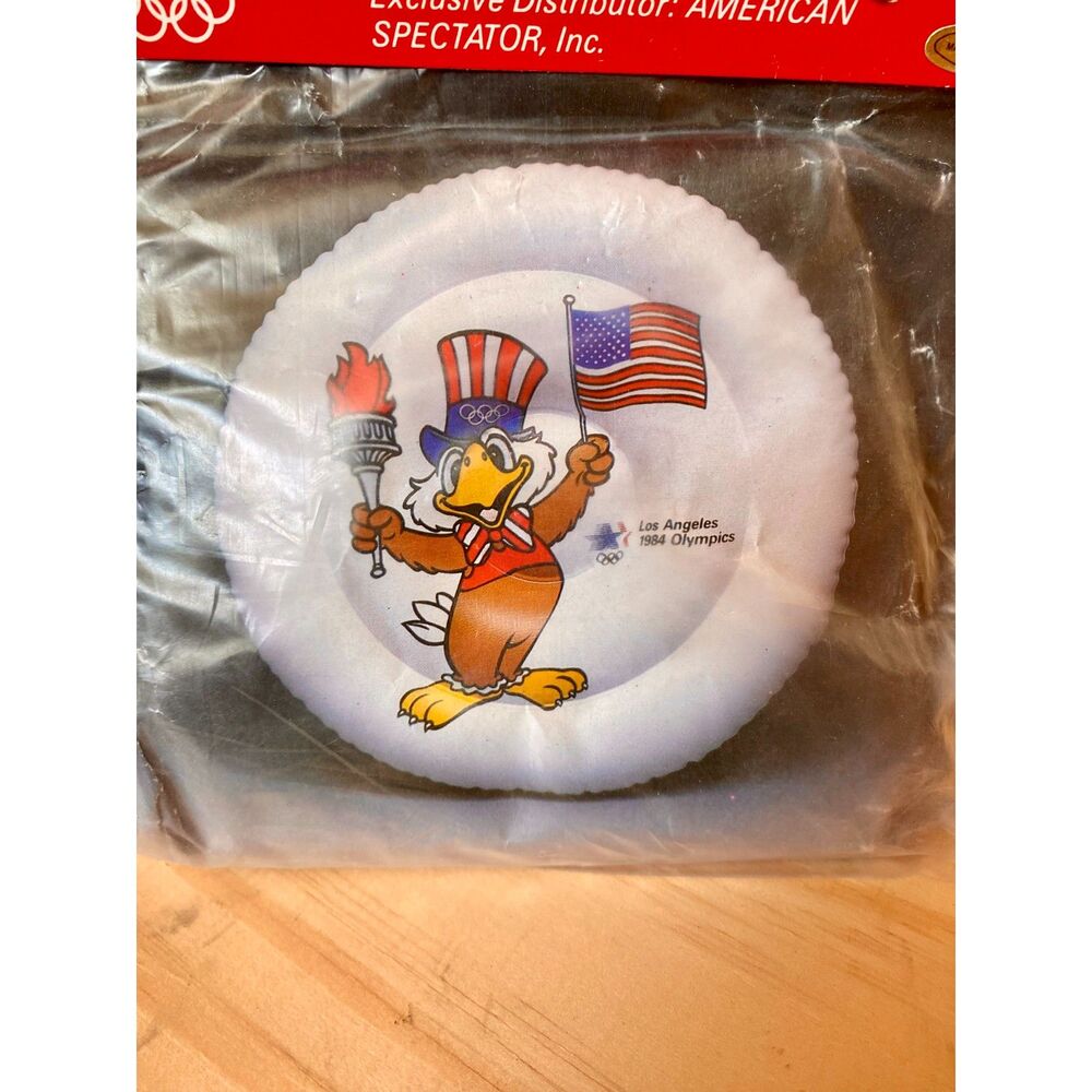 NIP Vintage 1984 Los Angeles Olympics Official 14" Round Inflatable Seat Cushion